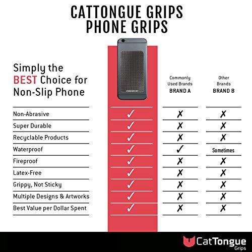 CatTongue Grips Non-Abrasive Cell Phone Grip by CatTongue - 2.25” x 4” Non Slip Grip for Smartphones Compatible with iPhone and Android, Universal Grip with No Added Bulk (Kitty Cat, America The Beautiful)