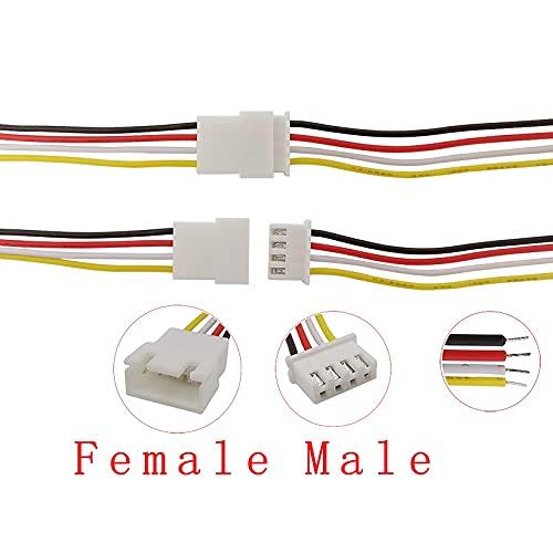 Nuojie Connect Plug Connector 26AWG Cable Length 20CM 4Pin JST XH2.54 Pitch 2.54mm Male Female Plug Socket Wire Connectors for DIY Robots Lighting Appliances (Color : Female, Package : 20PCS)