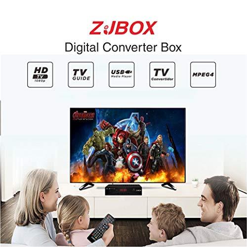 ZJBOX Digital TV Converter Box, ATSC Cabal Box - ZJBOX for Analog HDTV Live1080P with TV Recording&Playback,HDMI Output,Timer Setting TV Tuner Function Set Top Box Digital Channel Free