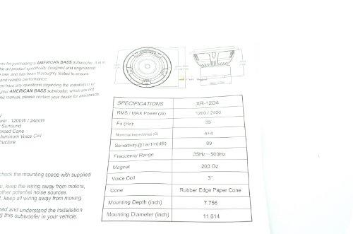American Bass New American Bass Xr12D4 2400 Watt 12 Inch Dual 4 Ohm Subwoofer Car Audio 12 Sub