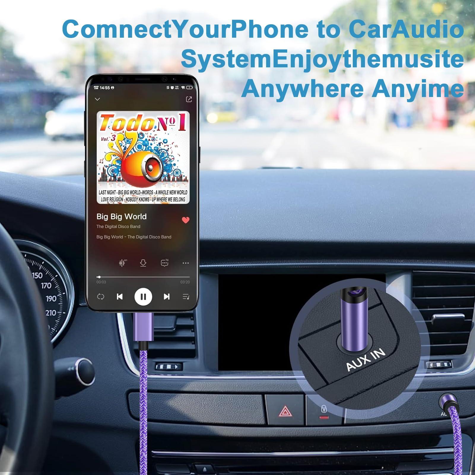 ABCPOW Samsung Audio Aux Car Stereo Jack Cable 3.3ft USB Type C to 3.5mm Headphone Jack Adapter Dongle Cord for Galaxy A17 A26 A36 A56 S25 Ultra S25 Plus S25 S24 Ultra S23 FE A16 A15 A55 A35 A32