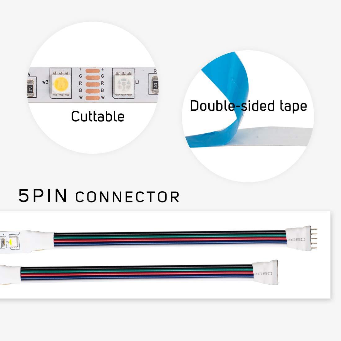 BTF-LIGHTING BTF-LIGHTING 5050 RGBW RGB+Warm White(2700K-3000K) 150RGB+150White LED Tape Light 5m 16.4ft 60LED/m Multi-Colored IP30 10mm Width FPCB DC12V for Bedroom Home Decoration(No Adapter or Controller)