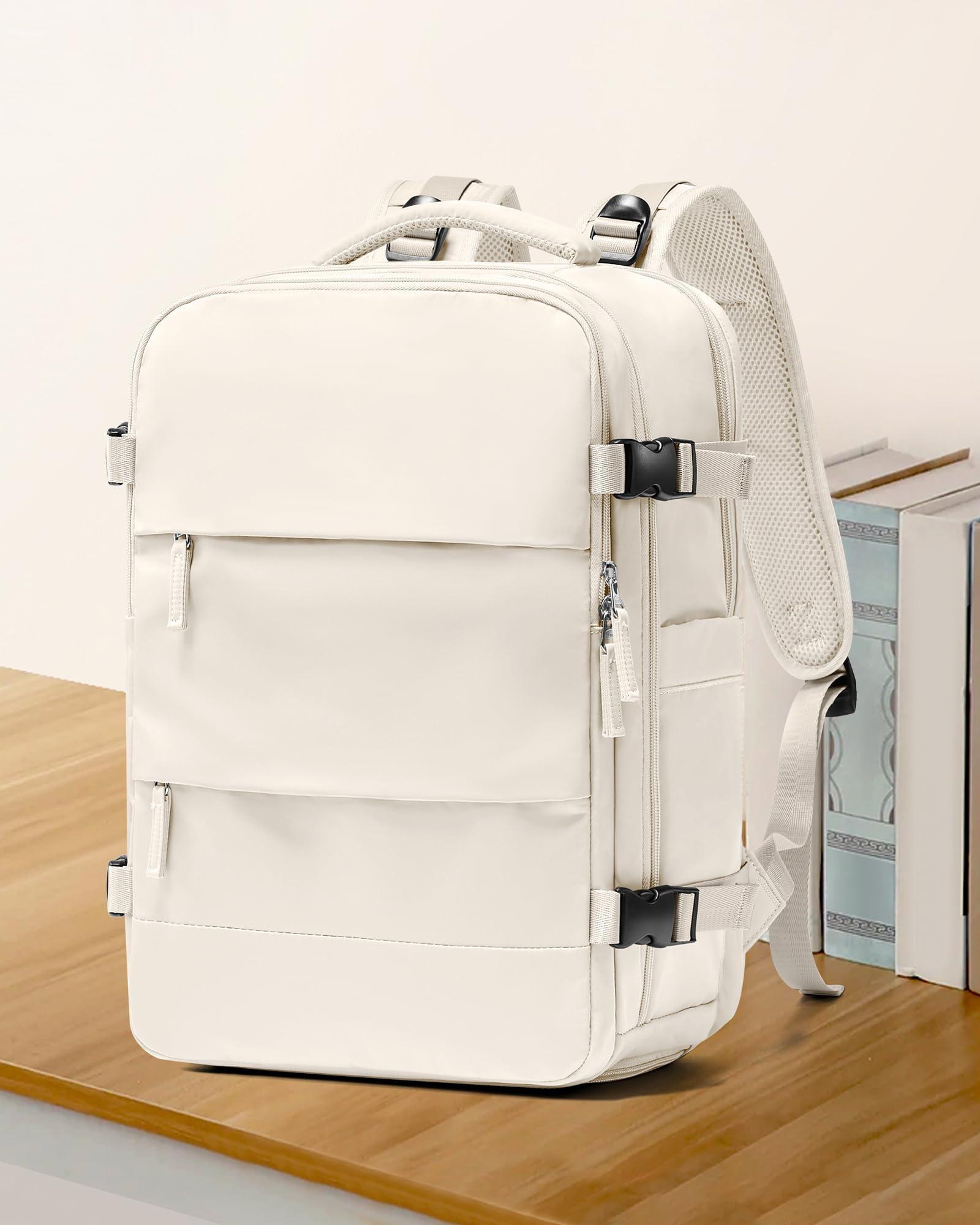 coowoz coowoz Large Travel Backpack Carry On for Women Man Gym Backpacks with Laptop Compartment Mochila de Viaje Teacher Personal Item Backpack Rucksack Airplane Accessories Must Haves Beige