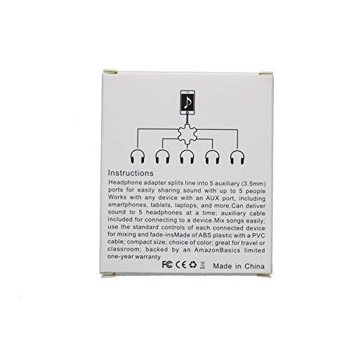 MAOYE MAOYE 5-Way Multi Headphone Audio Splitter Connector Headphone Splitter, 3.5mm Audio Stereo Splitter Cable 1 Male to 5 Port Female Earphone Headset Splitter Adapter Compatible with iPhone, Samsung,