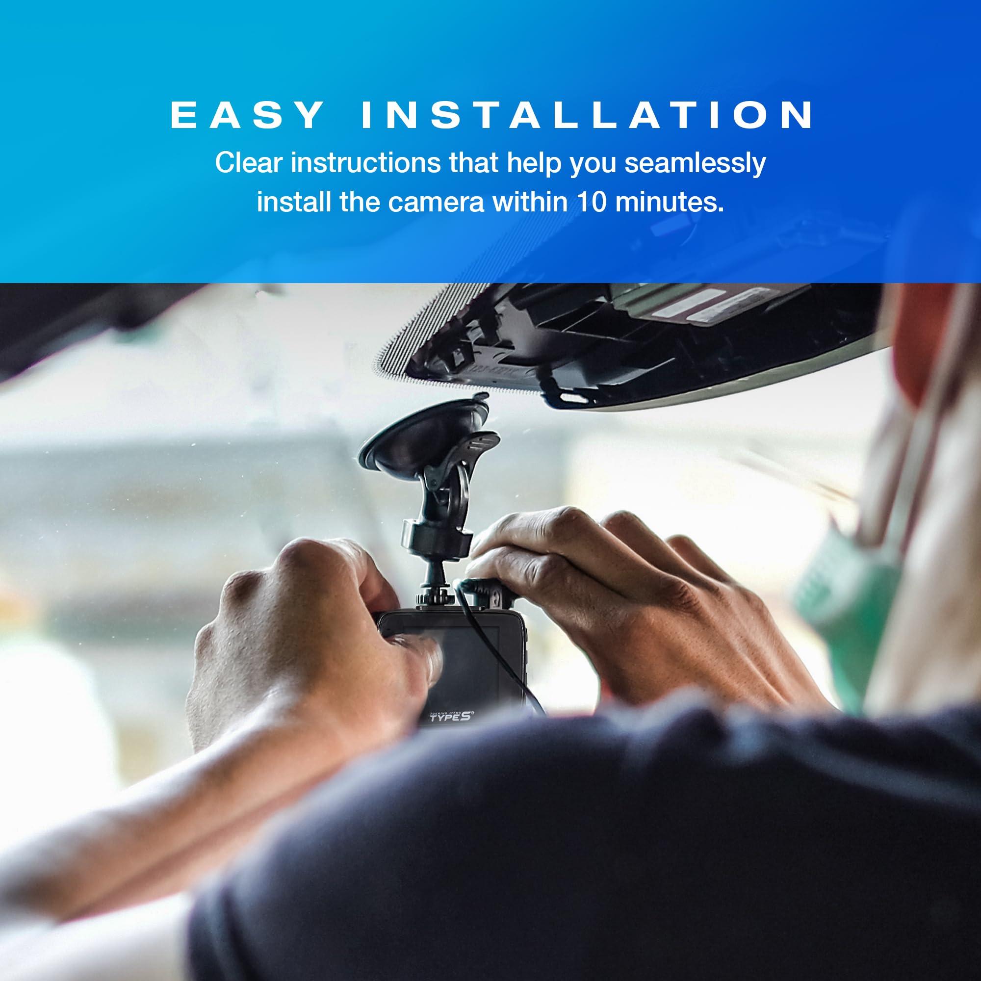 TYPE S TOURING ITEMS TYPE S TOURING ITEMS S1 HD Car Dash Cam 1080P (True 720P) Front Car Cam Dashcam with Built-in G-Sensor, 30 FPS Recording, Easy Installation, 4GB Micro SD Card Included Dash Camera