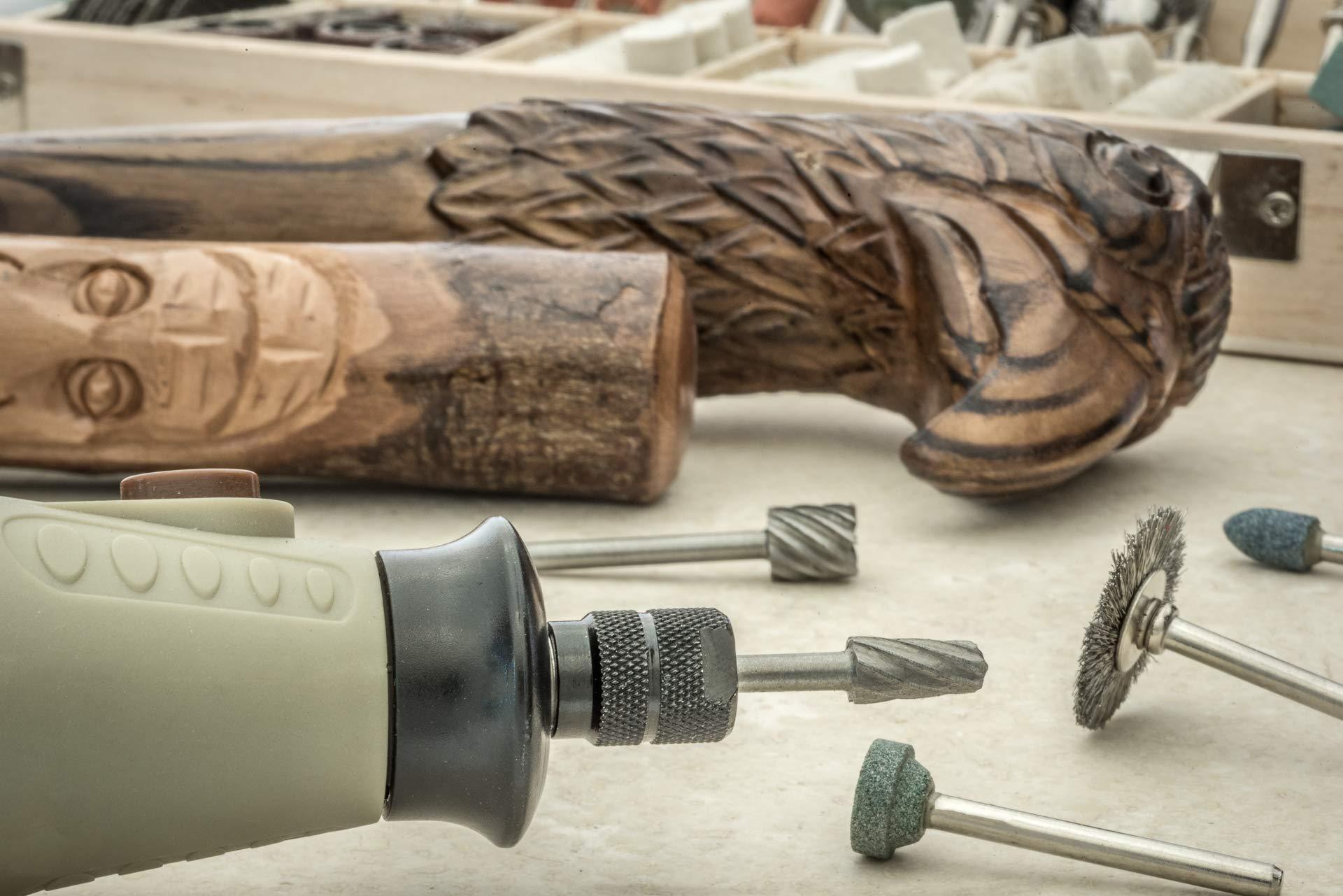 SE SE 228-Piece Rotary Tool Accessories Kit with 1/8\" Shank - Comprehensive Set for Polishing, Drilling, Engraving - Includes Sanding Bands, Grinding Stones, Woolen Wheels, and Wooden Case - RA9228