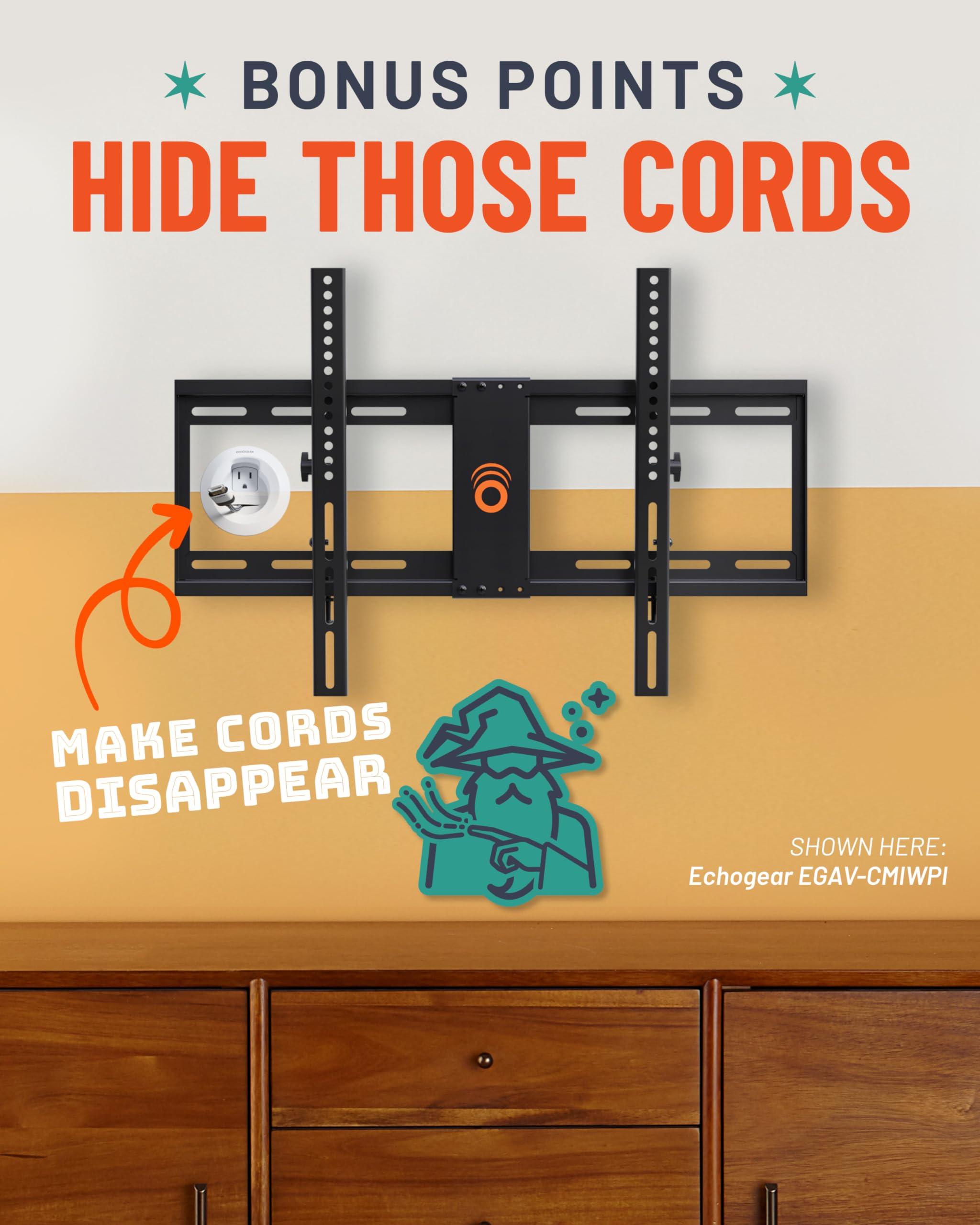 ECHOGEAR ECHOGEAR Tilting TV Wall Mount with Low Profile Design for 32-70 inch TVs - Eliminates Screen Glare with 15º of Smooth Tilt - Easy Install with All Hardware Included - EGLT1-BK