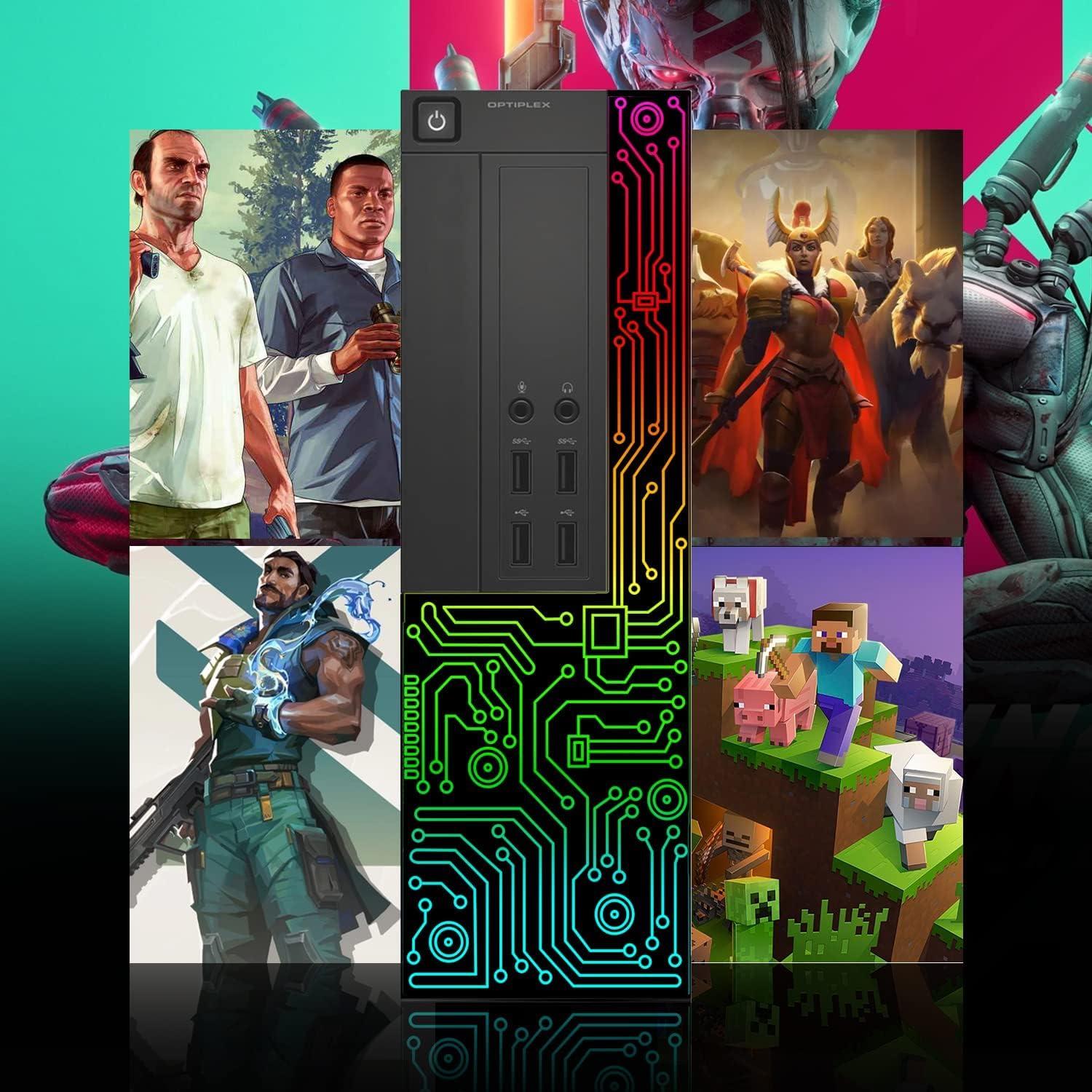 Dell Dell Gaming OptiPlex Desktop RGB Computer PC, Intel Core i7, GeForce GT 1030 2GB GDDR5, 16GB RAM, 512GB SSD, 24 Inch HDMI Monitor, Keyboard Mouse and Headset, WiFi, Windows 10 Pro (Renewed)