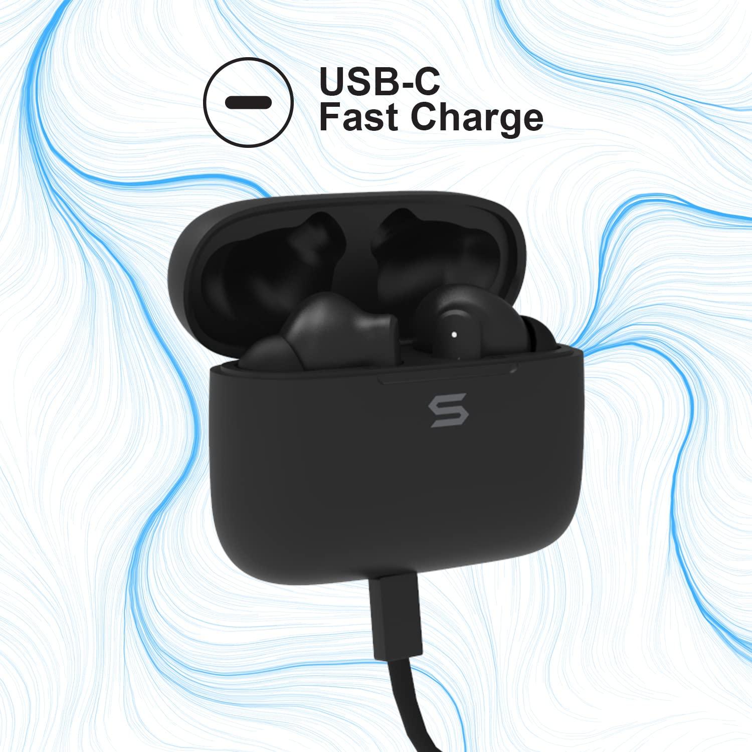 Soul Electronics Soul Environmental Noise Cancelling Wireless Earbuds IPX4 Waterproof Bluetooth in Ear Headphones with Powerful Bass, 30H Playtime, Low Latency for Gaming, Movies (Blue)