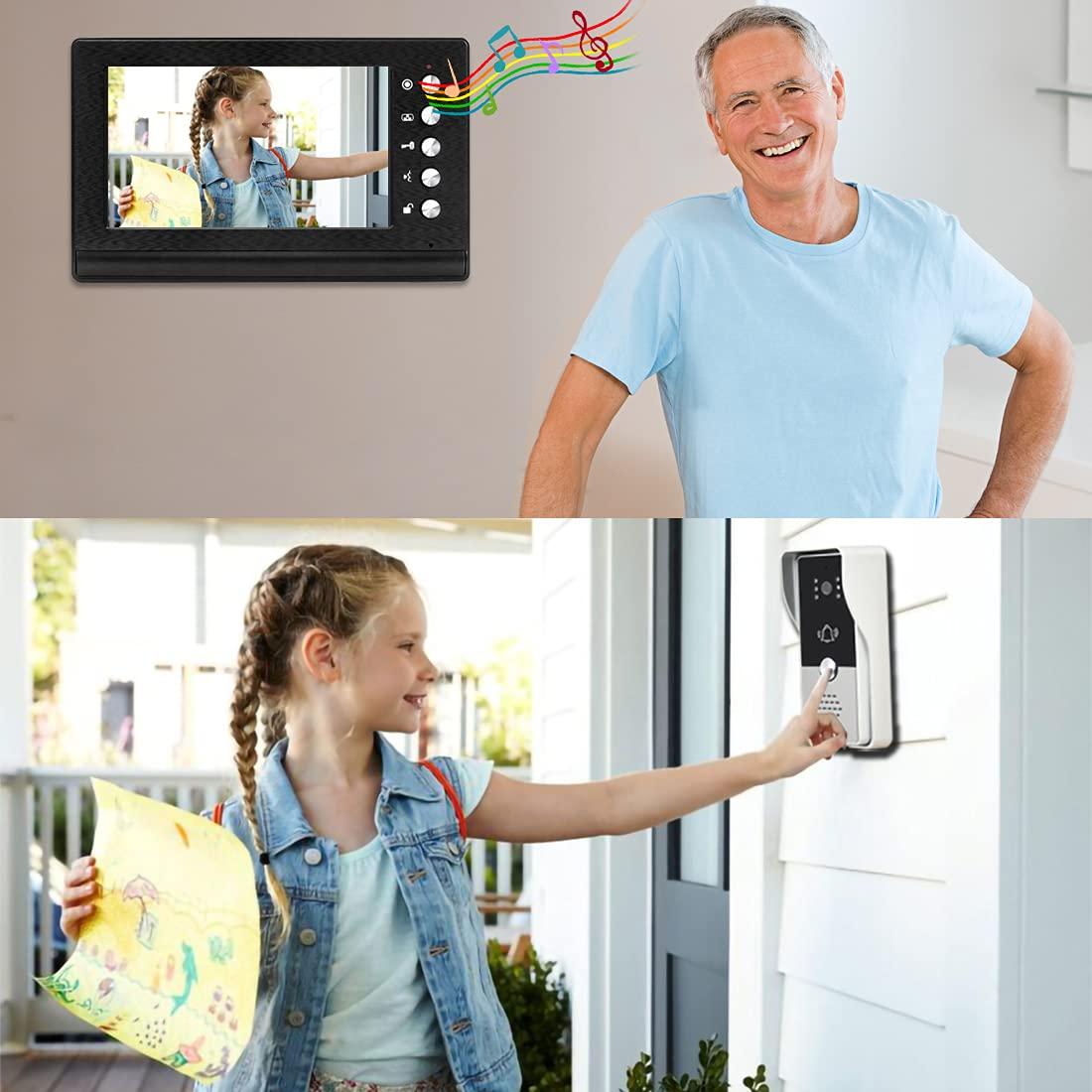 toncont Video Intercom Door Phone System, Outdoor Camera + Indoor Monitor + Power Supply Control for Home Apartment office