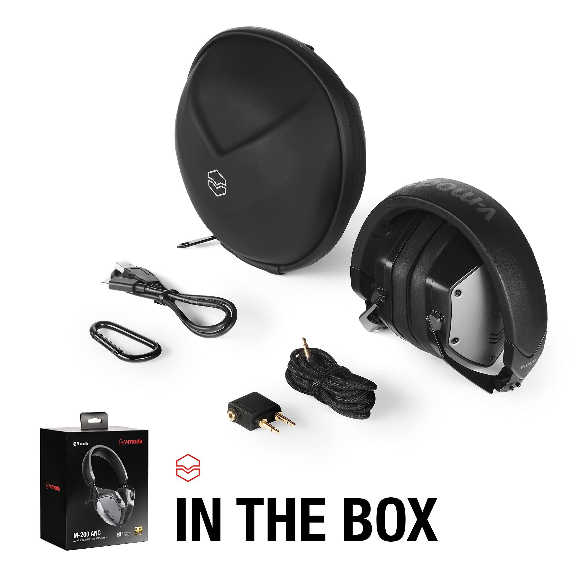 V-MODA V-MODA M-200 ANC Noise Cancelling Wireless Bluetooth Over-Ear Headphones with Mic for Phone-Call, Matte Black (Renewed)