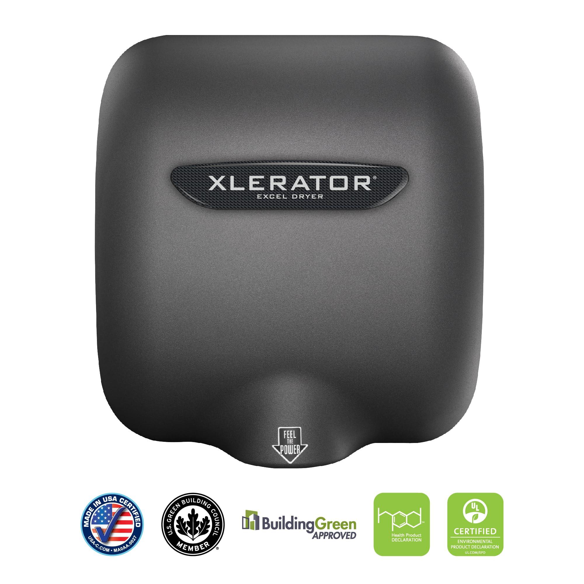 XLERATOR XLERATOR XL-GR Automatic High Speed Hand Dryer with Graphite Cover and 1.1 Noise Reduction Nozzle, 12.5 A, 110/120 V