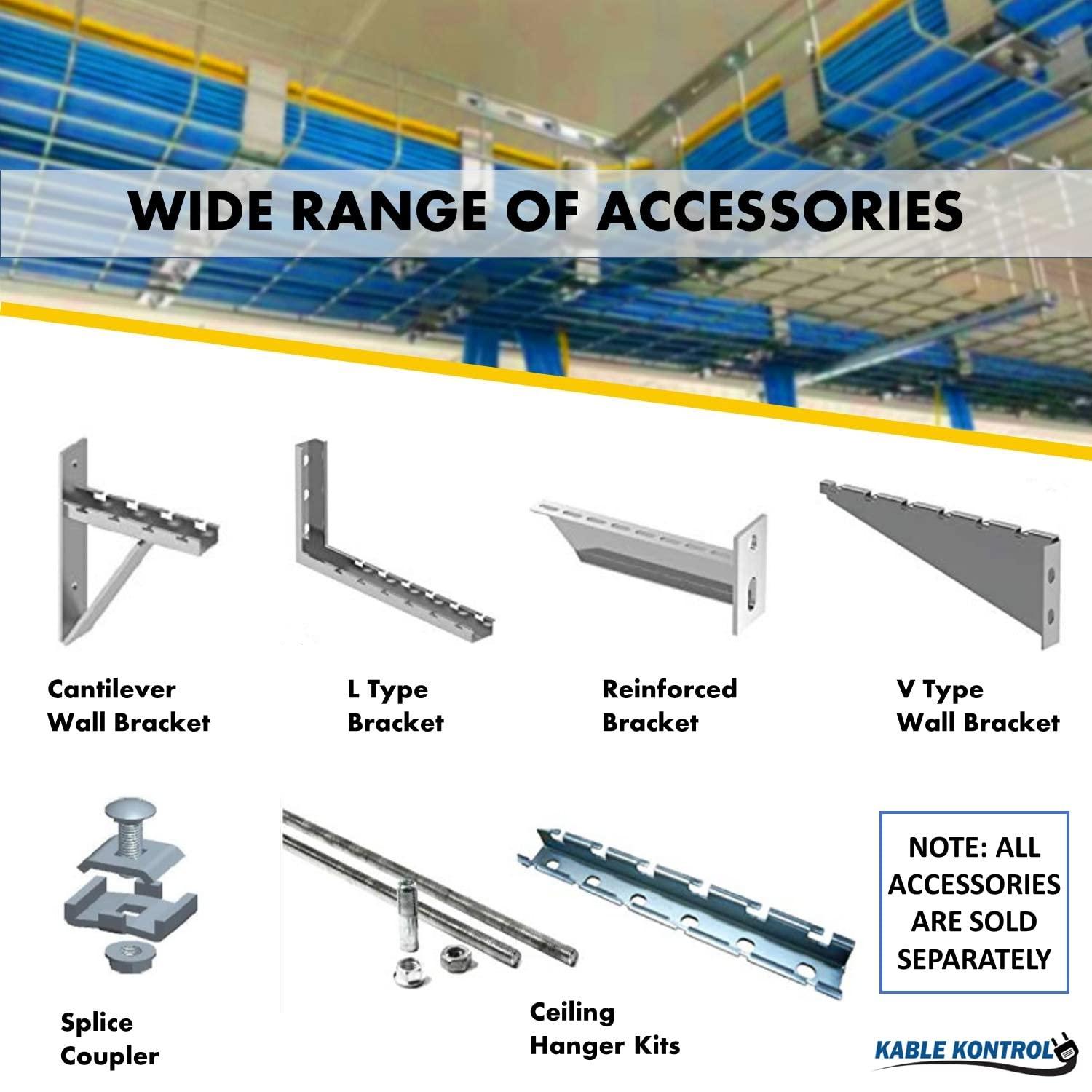 KABLE KONTROL Kable Kontrol Ceiling Hanger Kits 6 Width - Wire Mesh Tray Cable Management Rack Cords Organizer Cable Basket, Zinc Plated Steel NEC Approved for Network, Fiber Optic, Cabling Accessory