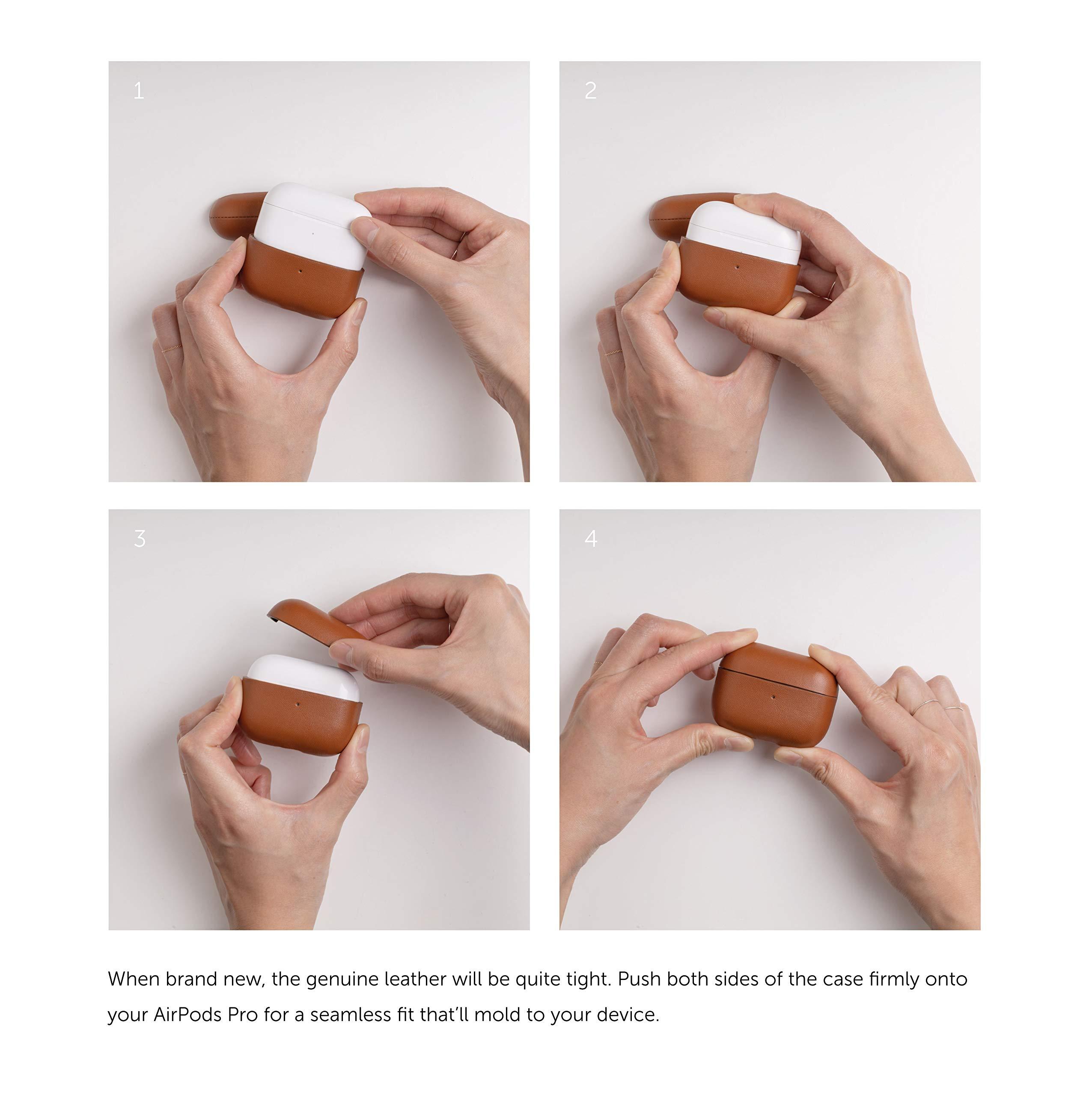 Native Union Native Union Leather Case for AirPods Pro Handcrafted Fully-Wrapped Genuine Italian Leather case Support Wireless Chargers Compatible with AirPods Pro, Airpods Pro 2 (Black)