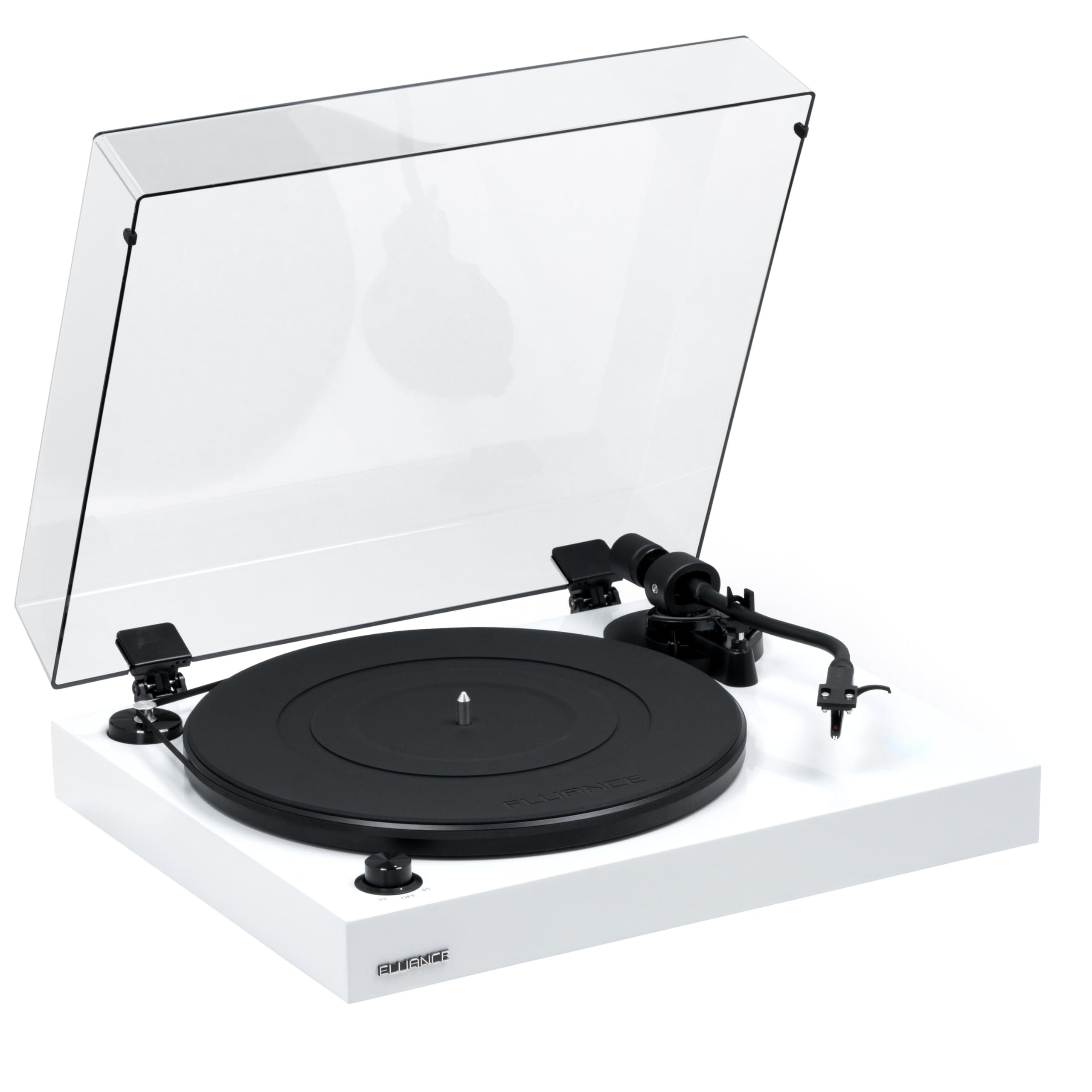 Fluance Fluance RT82 Reference High Fidelity Vinyl Turntable Record Player with Ortofon OM10 Cartridge and Anti-Vibration Wood Isolation Base - Piano White