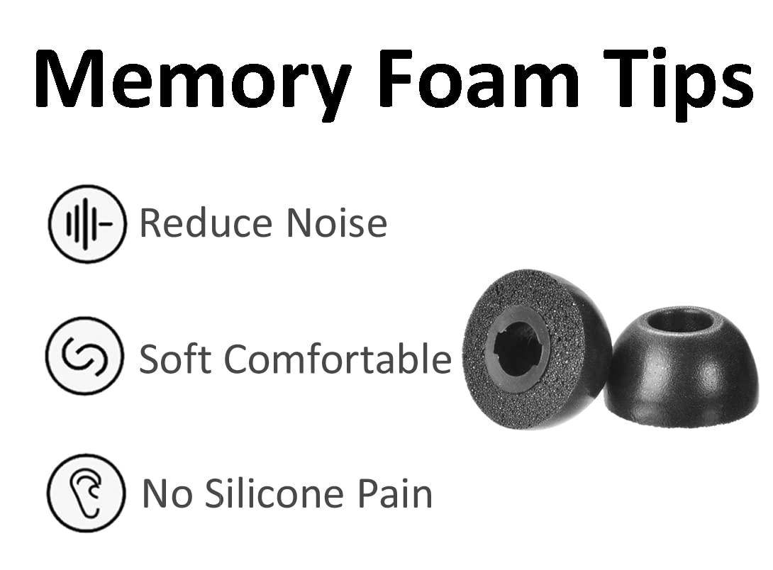 A-Focus A-Focus for Soundcore Space A40 P3i P20i P30i P40i Ear Tips Kit Memory Foam Double Flange Replacement Eartips Earbuds Fit in Case Compatible with Soundcore Sport X10 X20 Life A1 Black 9 Pairs