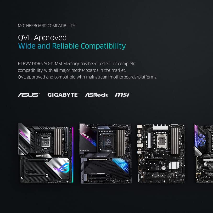 KLEVV KLEVV DDR5 32GB (2x16GB) 5600MHz CL46 A-DIE 1.1V SODIMM Laptop Ram Memory SK Hynix Chip (KD5AGSA80-56G460D)