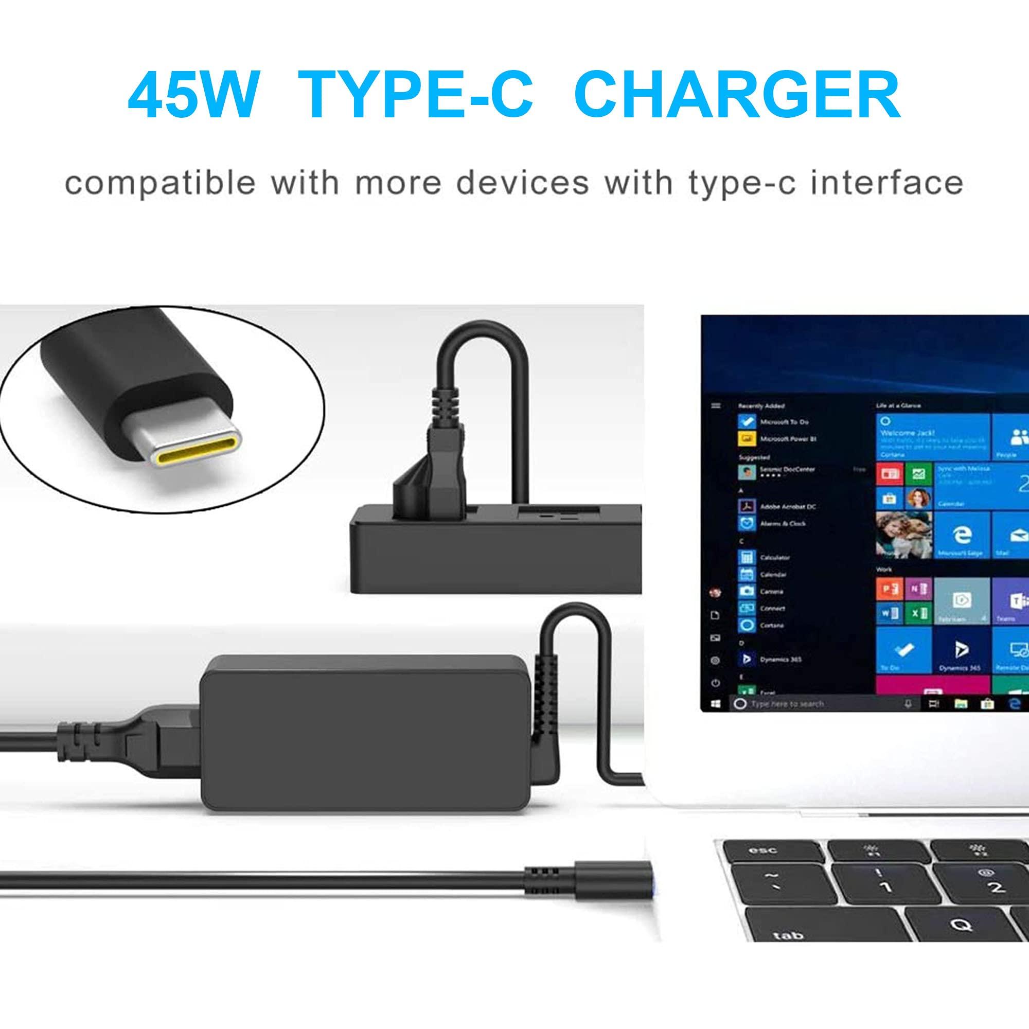 BULL-TECH 45W USB C Chromebook Charger Replacement Hp Dell Lenovo Asus Acer Google chromebook Charger Fast Charging Type C AC Adapter Power Cord Supply