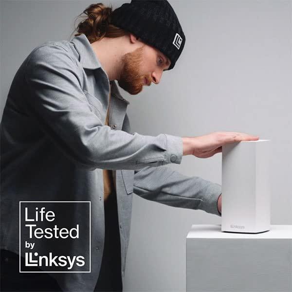Linksys Linksys MX8000 Mesh WiFi Router - AX4200 WiFi 6 Router - Velop Tri-Band WiFi Mesh Router - WiFi 6 Mesh Computer Routers For Wireless Internet - Internet Router - Connect 80+ Devices, 5,400 Sq Ft, 2-Pk