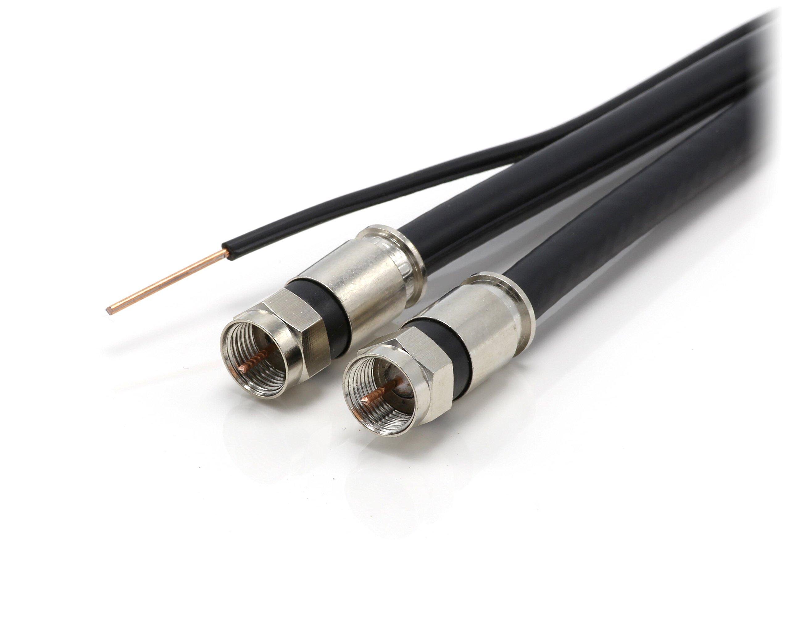THE CIMPLE CO THE CIMPLE CO 25 Feet, Black- Dual RG6 Twin, Siamese Coaxial Cable with 18 AWG Copper Ground Wire - Use with Satellite, Cable TV, and HD Antennas - (7.5 Meter)