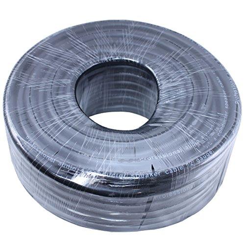 Yovus Bulk Roll 12 GA Gauge Multiconductor Speaker Wire for Pro Audio (4x12 awg 100ft) 4 Conductor 2 Ch Channel Cable 100 FT Feet Foot