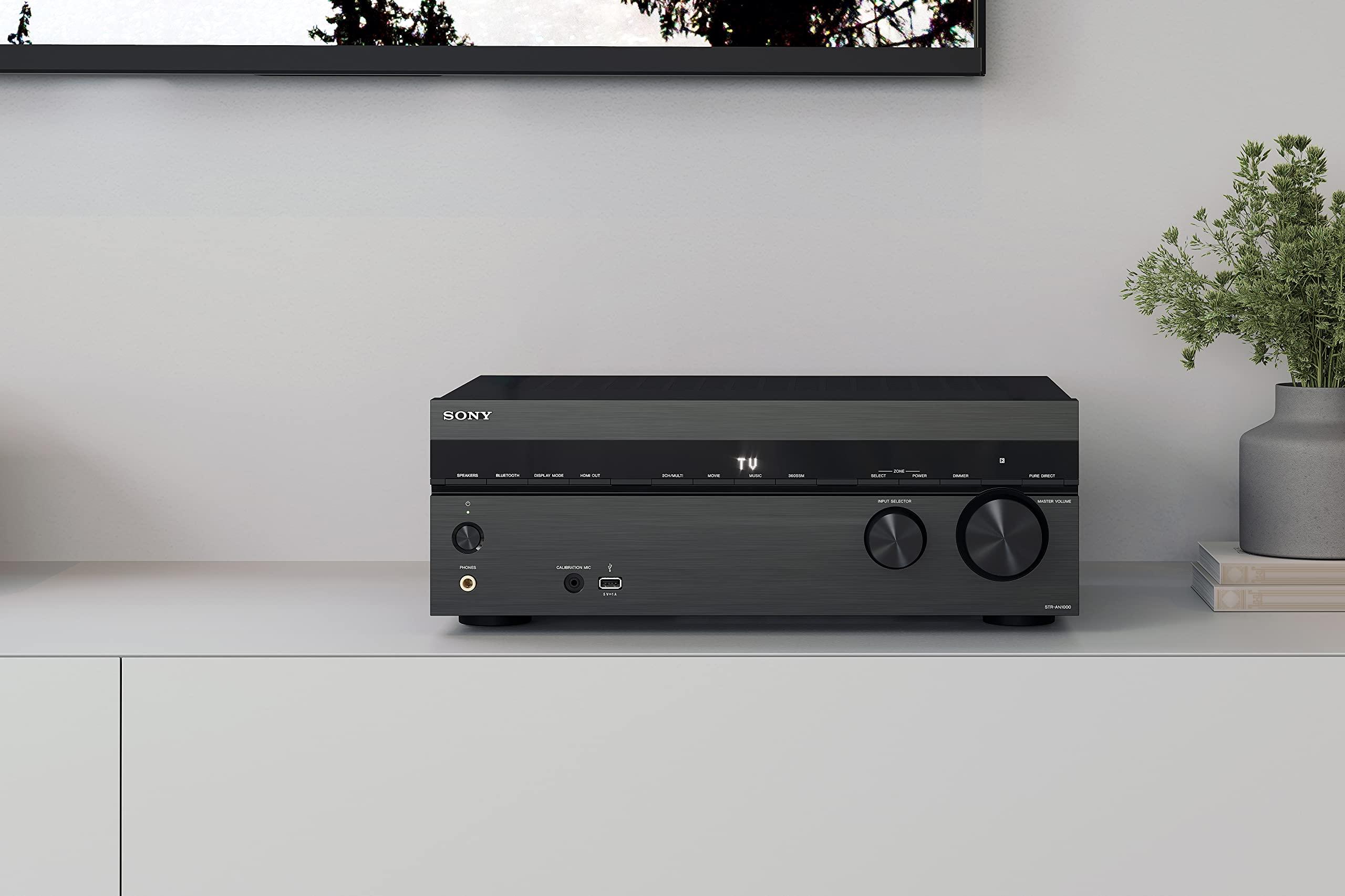 Sony Sony STR-AN1000 7.2 CH 8K A/V Receiver: Dolby Atmos, DTS:X, Bluetooth, WiFi, Google Chromecast, Spotify Connect, Apple AirPlay, HDMI 2.1 and SA-SW5 300W Wireless Subwoofer for HT-A9/A7000/A5000/A3000