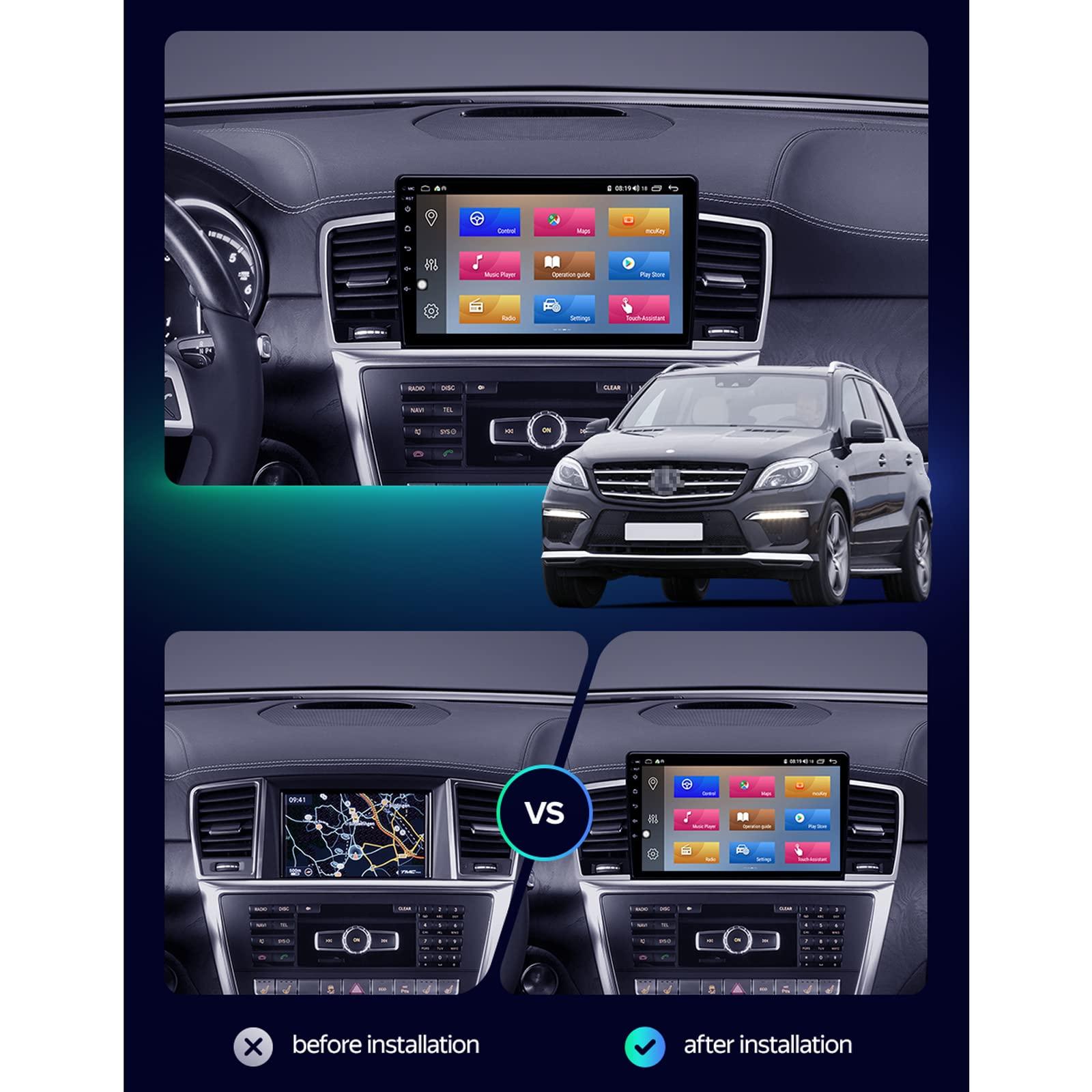 WDXSFR Android 10 Car Stereo Radio for Mercedes-Benz M-Class W166 ML 2011-2015, 9 Inch Touch Screen GPS Navigation Multimedia Player with Backup Camera Support Carplay/DSP/FM/SWC,Quad core,1G+16G