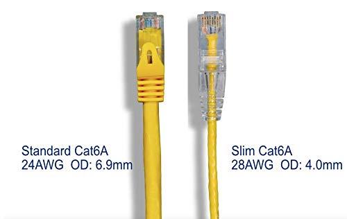 RiteAV RiteAV - Ultra Slim, Fluke Tested Cat 6A High Density Network Ethernet Cable - Yellow - 6ft (10 Pack)