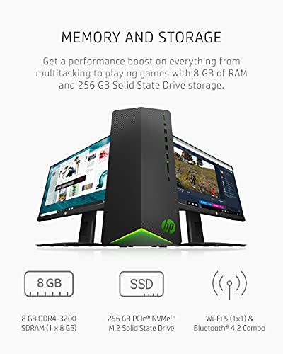 HP HP Pavilion Gaming PC, AMD Ryzen 3 5300G Processor, 8 GB RAM, 256 GB SSD, Windows 11, Wi-Fi 5 & Bluetooth 4.2 Combo, 9 USB Ports, Pre-Built Gaming PC Tower, Mouse and Keyboard (TG01-2010, 2021)