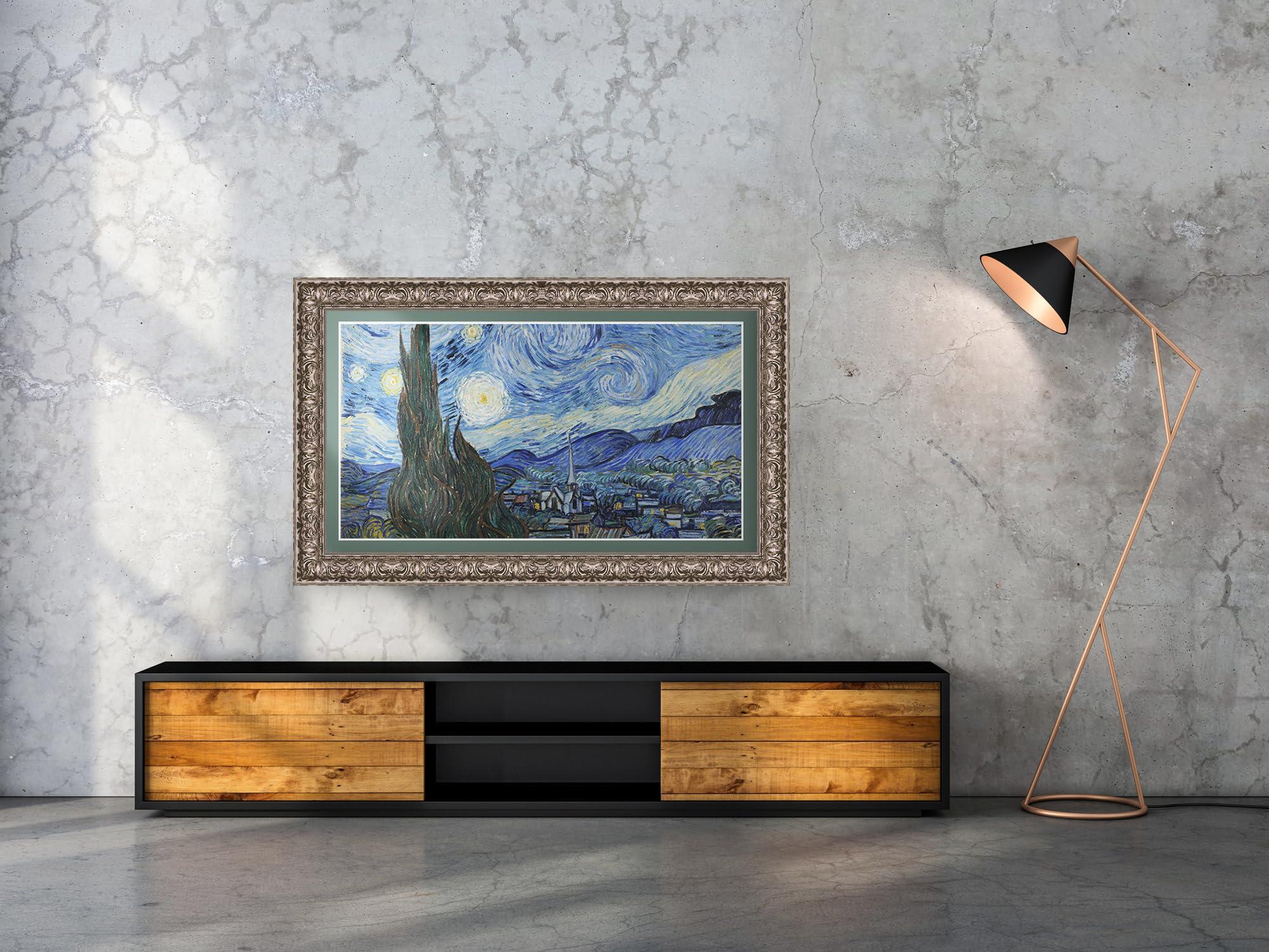 Frame My TV Frame My TV Deco TV Frames - Tuscan Silver Smart Frame Compatible ONLY with Samsung The Frame TV (32\", Fits 2021-2024 Frame TV)