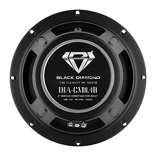 BLACK DIAMOND Pair of Black Diamond 8" 140 Watts 4-Ohm Mid-Range Speakers with Bullet