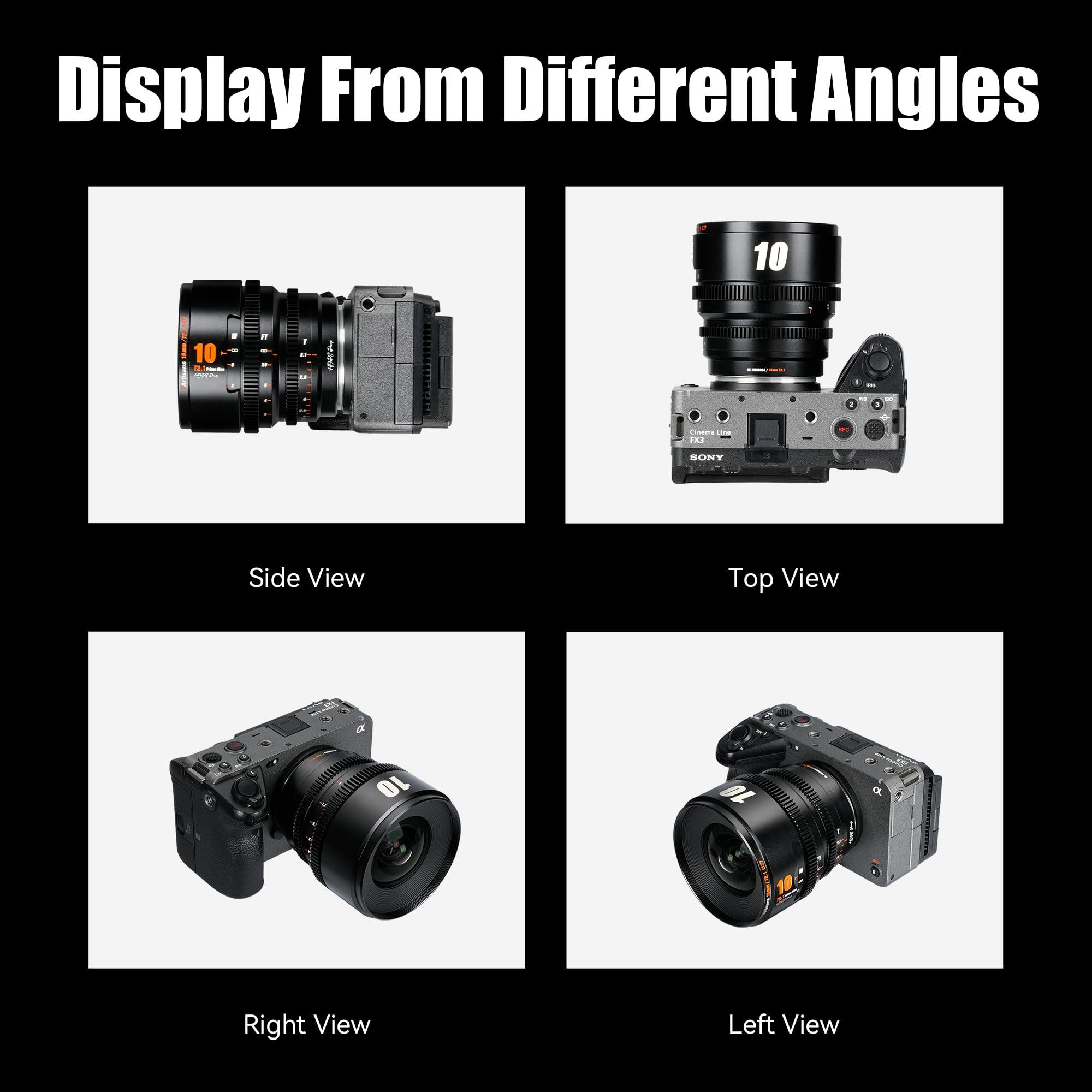 7artisans 7artisans 10mm T2.1 Hope Series Professional Cine Lens S35 Frame Mirrorless Cameras Lens Compatible for Macro 4/3 Mount,MFT Mount/LUMIX GH5LL/LUMIX GH5S/Z CAM/LUMIX GH6/BMPCC4K/DC-BGH1(Black)