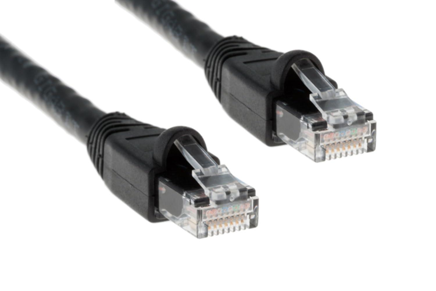 CablesAndKits CablesAndKits - Cat6a Ethernet Cable, Booted, Jacket: PVC (CM), 25 ft, Black, Pure Copper, RJ45 Computer & Networking Patch Cord