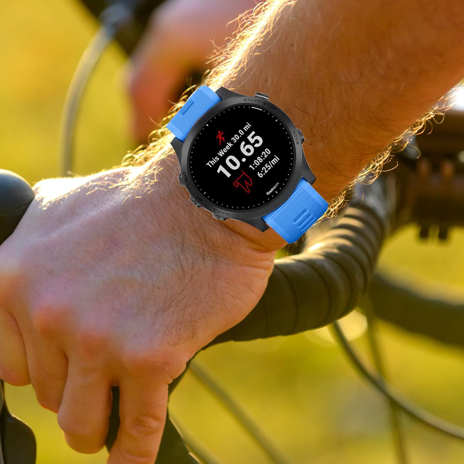 ISABAKE ISABAKE Band for Garmin Forerunner 935/Forerunner 945/Forerunner 745,Compatible with Fenix 5/ Fenix 5Plus/ Fenix 6/ Fenix 6 Pro/Approach S60,Soft Silicone 22mm Replacement Bands
