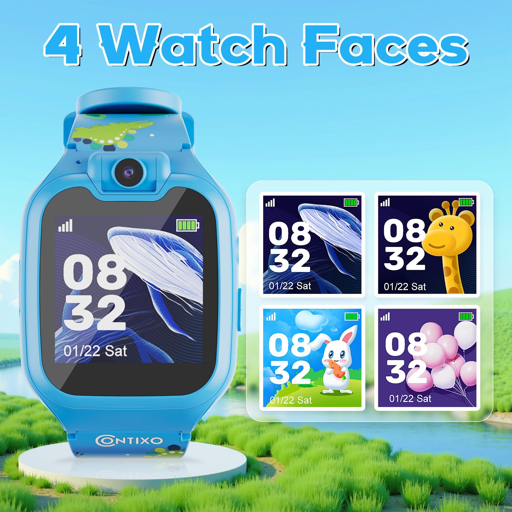 Contixo Contixo Kids Smart Watch-HD Touch Screen Educational Smartwatch with Camera, Video & Audio Recording, MP3 Music Player for Kids 3-12 Year Old Boys and Girls Children-Blue
