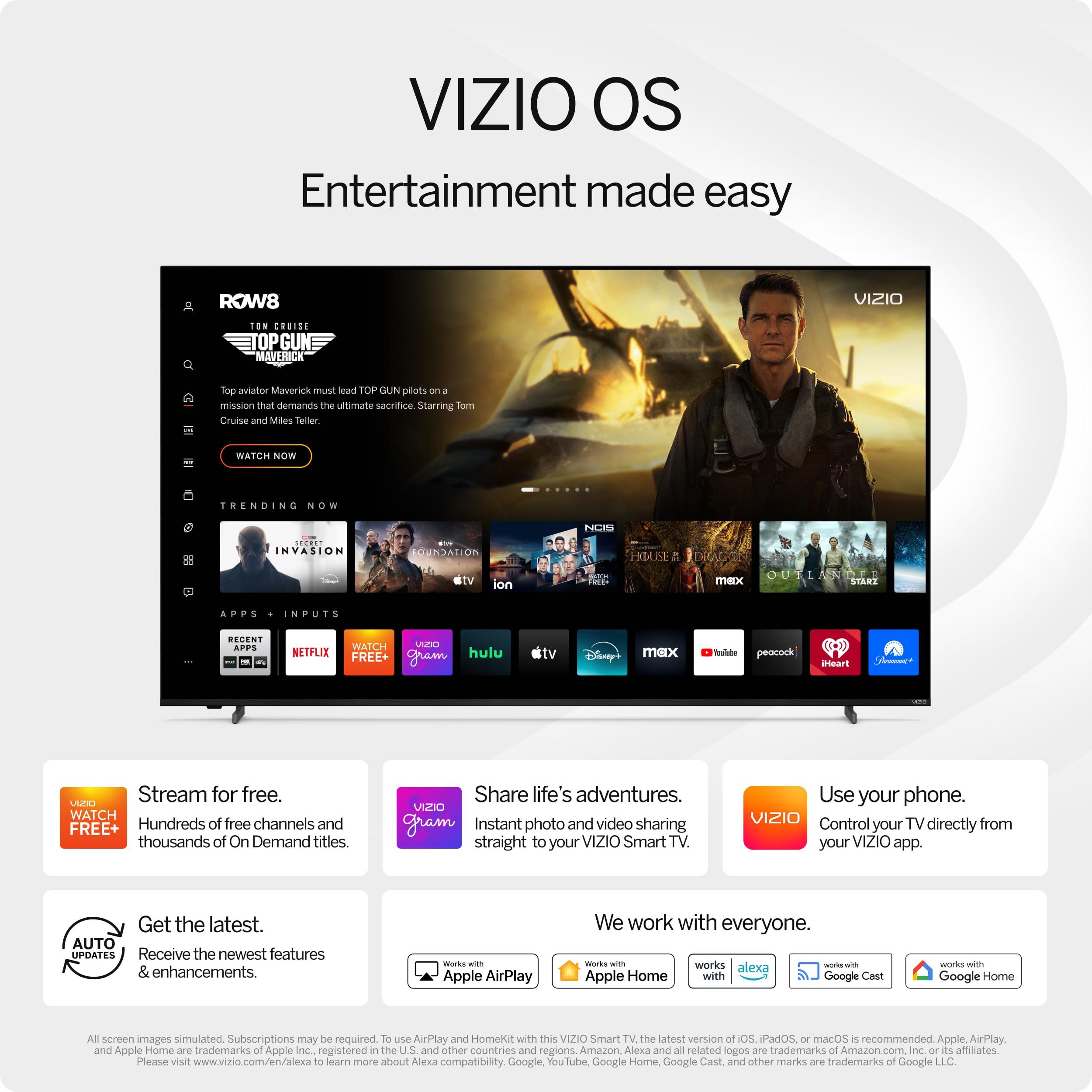 VIZIO VIZIO 43-inch Quantum 4K QLED HDR Smart TV w/Dolby Vision HDR, 120fps @1080p PC Gaming, WiFi 6, Bluetooth Headphone Capable, Apple AirPlay, Google Cast Built-in (VQD43M-0801, New)