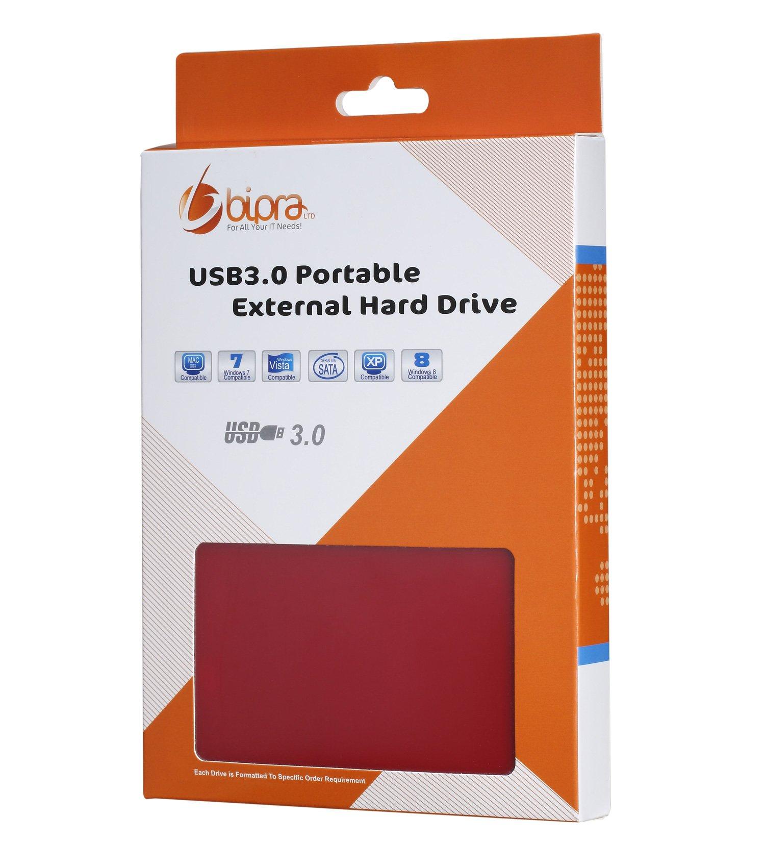 BIPRA Bipra U3 2.5 inch USB 3.0 Mac Edition Portable External Hard Drive - Red (1 TB)