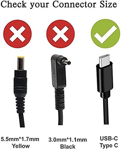 BULL-TECH 45W USB C Chromebook Charger Replacement Hp Dell Lenovo Asus Acer Google chromebook Charger Fast Charging Type C AC Adapter Power Cord Supply