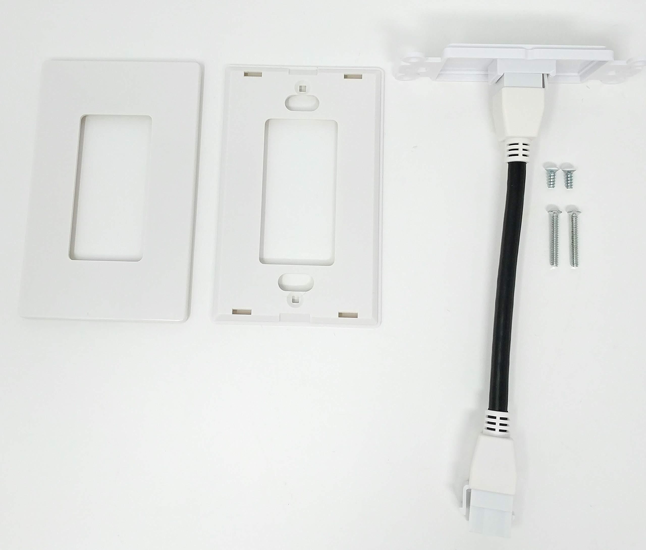 RiteAV 1 Port HDMI Pigtail Dongle Screwless Decorative Wall Plate [White]