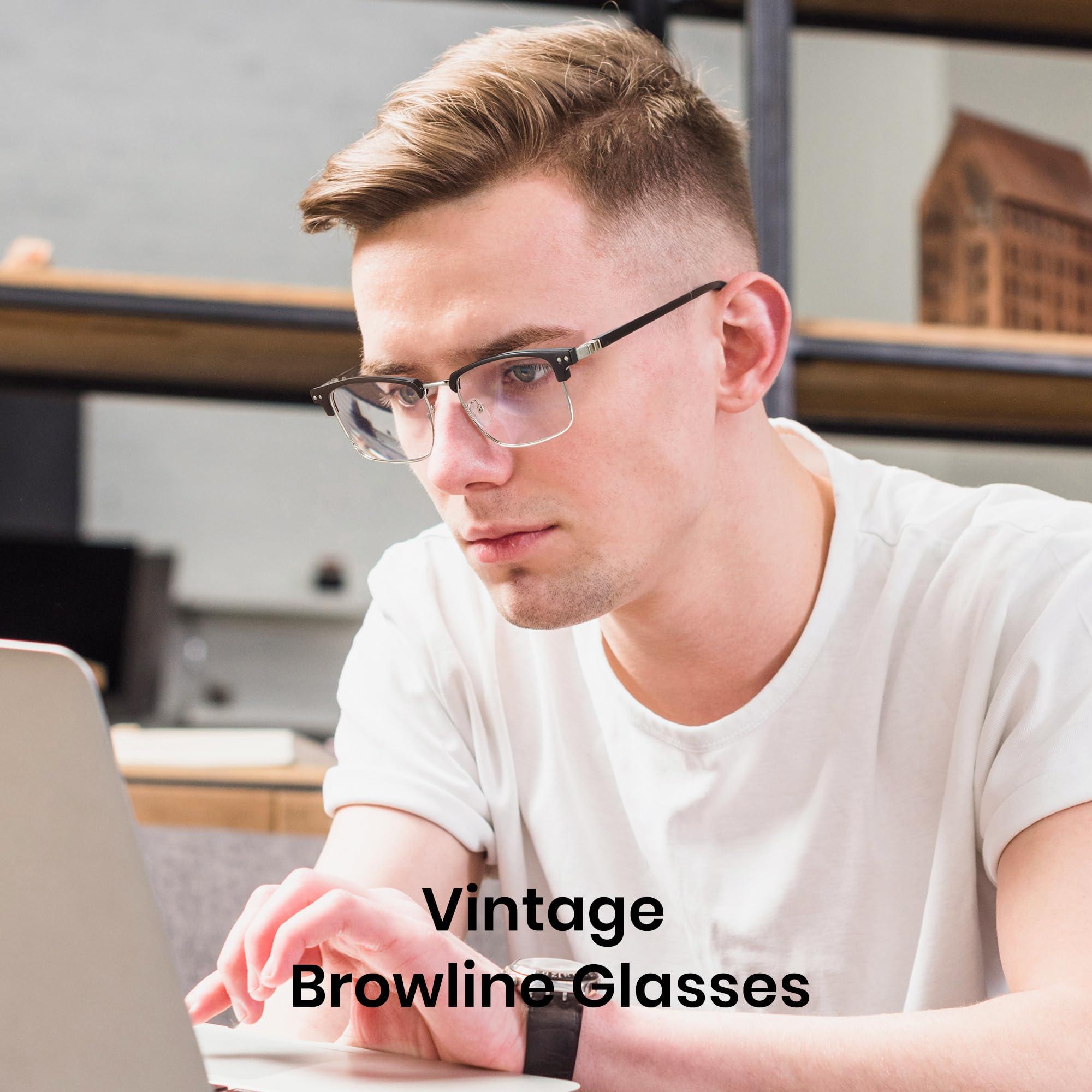 Cyxus Cyxus 2 Pack Men Blue Light Blocking Glasses Half Rimless Computer Gaming Glasses