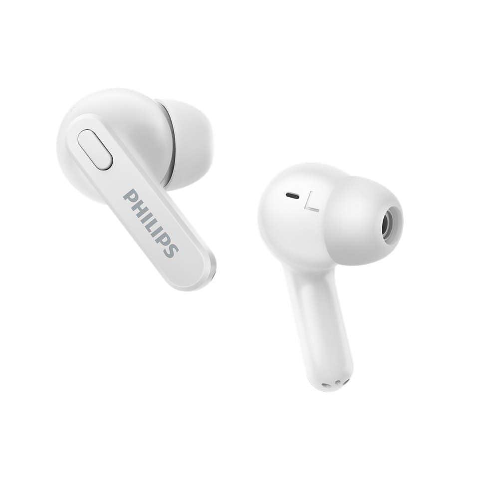 PHILIPS Philips True Wireless Earbuds, TWS Bluetooth 5 Headphones, 13mm Drivers, AI Mic for Clear Calls, IPX4 Waterproof, 18 Hours Playtime, Compatible w/iPhone Android & Bluetooth Devices,