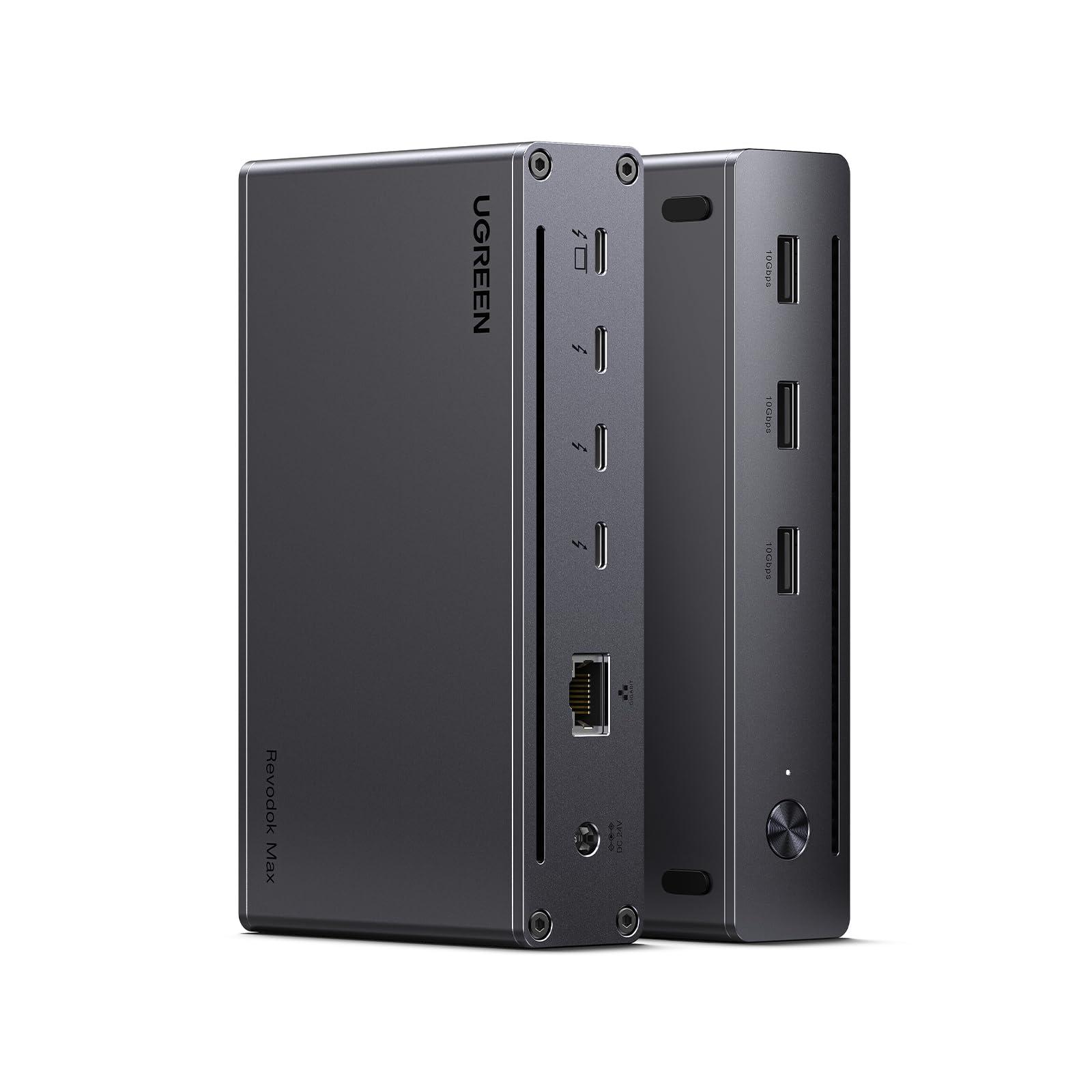 UGREEN UGREEN Revodok Max 208 Thunderbolt 4 Dock 8-in-1 40Gbps Thunderbolt 4 Hub 3 x Thunderbolt 4 Dual 4K@60Hz or Single 8K Display, 85W Charging, Gigabit Ethernet, 3 x USB A 3.2 for Mac M1/M2/M3/M4 Pro/Max