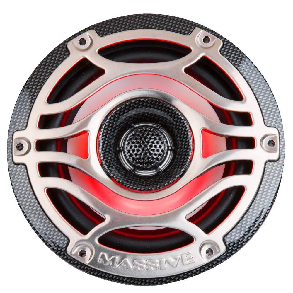 Massive Audio Massive Audio T65S - 6.5 Inch Marine Grade Speakers for Boats, UTVS, Off Road, Golf Carts, Motorcycles, Runabounts with Multi Color RGB LED Pulse Lighting (Pair)