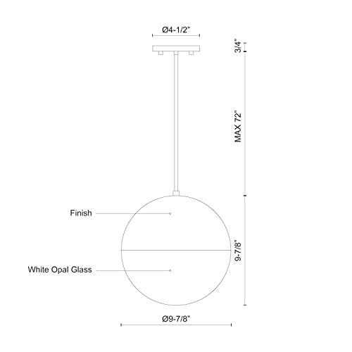 Kuzco Lighting Kuzco Lighting Monae - 26W LED Pendant-9.88 Inches Tall and 9.88 Inches Wide-Black Finish -Traditional Installation