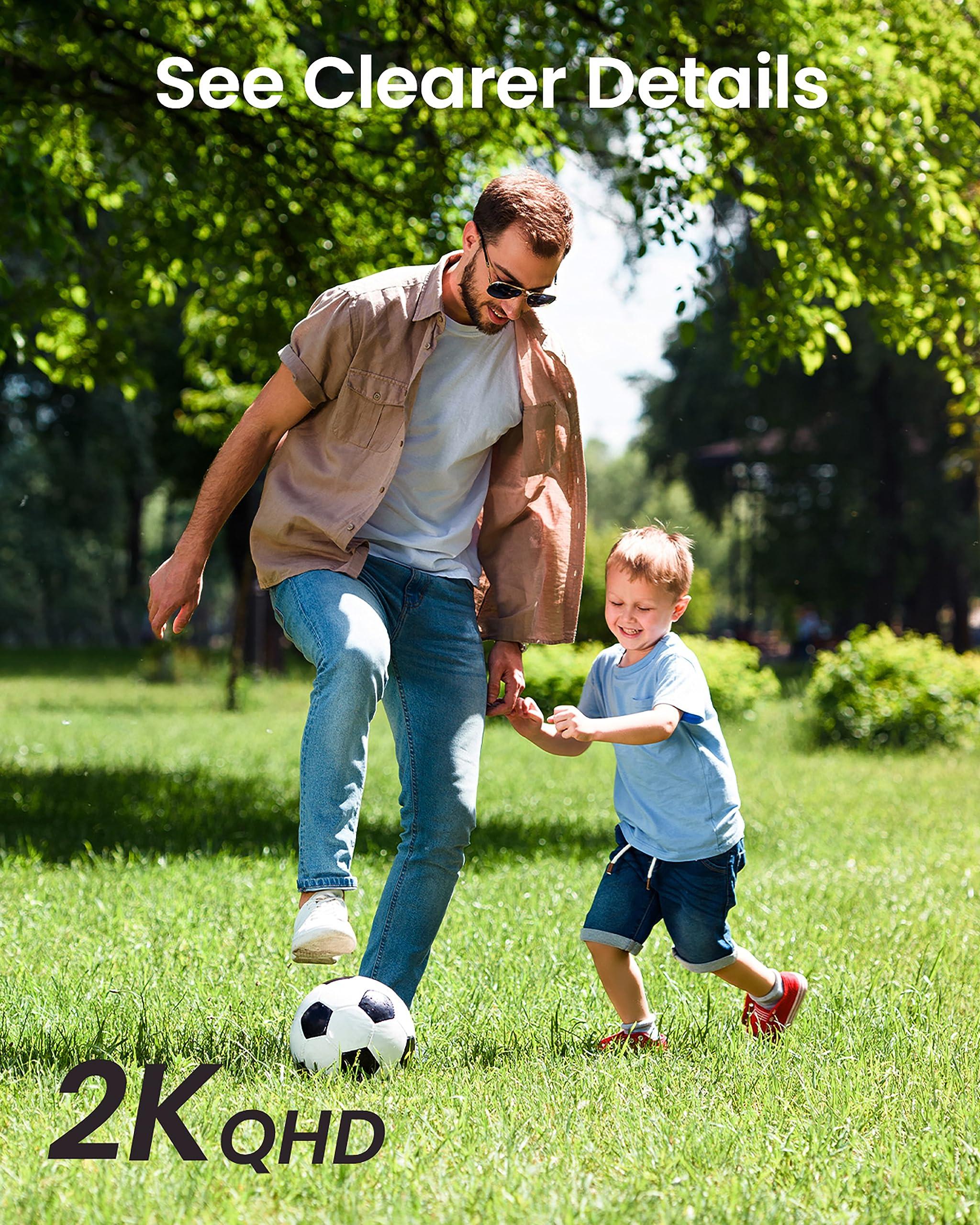 DEKCO DEKCO 2K Security Camera Outdoor 2Packs, WiFi Outdoor Security Cameras Pan-Tilt 360 View, 3MP Surveillance Cameras with Motion Detection and Siren, 2-Way Audio, Full Color Night Vision, Waterproof