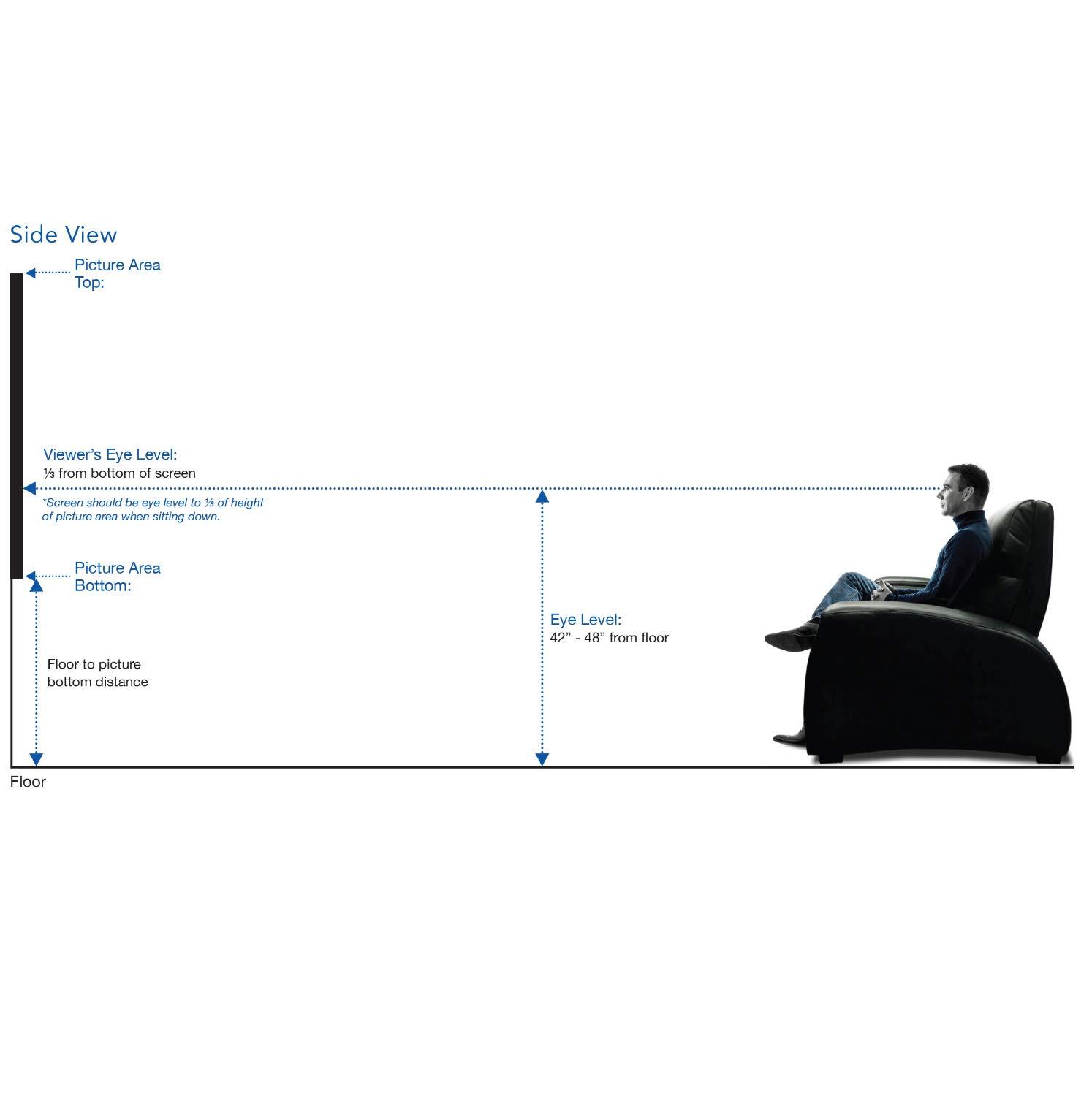 V Vutec Vutec Lectric 1 RF Plug & Watch Wall Or Ceiling Projector Screen 92In to 163 in Diag 16:9, 16:10 or 2.35:1 Electric Anti-Crease Movie Home Theater Cinema | USA Made (126In 16:10, Black)