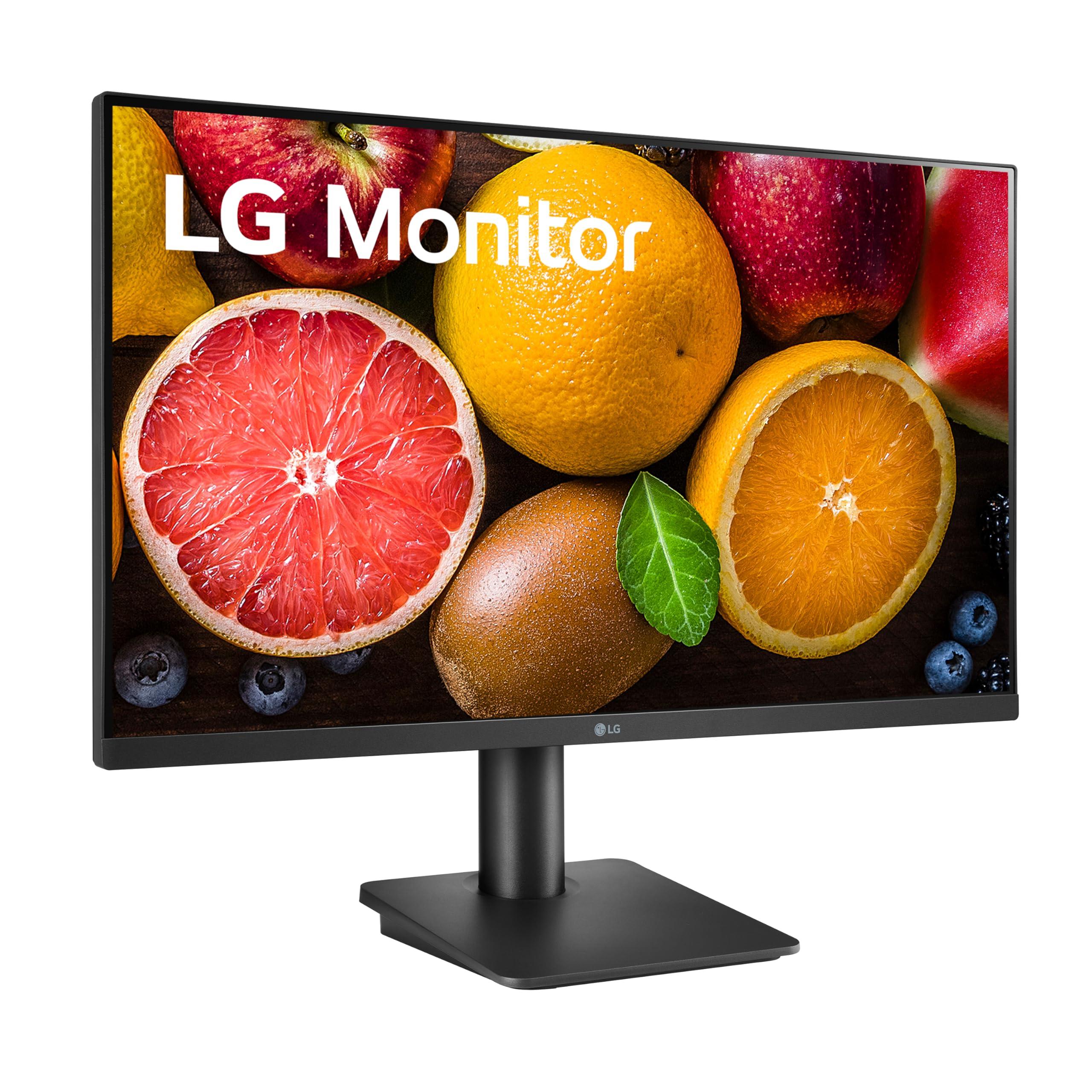 LG LG FHD (1920 x 1080) 27 Inch Computer Monitor, IPS, AMD FreeSync, 3-Side Borderless Design, Tilt/Height Adjustable Stand, 75Hz, 5ms, OnScreen Control, HDMI, DisplayPort, D-Sub, 27MP450-B, Black