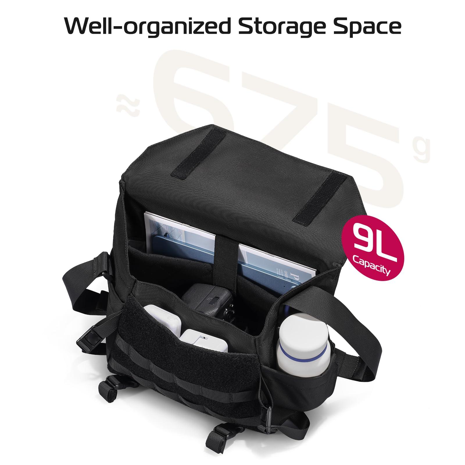 ULANZI ULANZI Sling Camera Case with Tripod Holder, Small Compact Camera Tactical Shoulder Bags for DSLR/SLR/Mirrorless Cameras, Water-Resistant Crossbody Bag Women Men, Black BC08