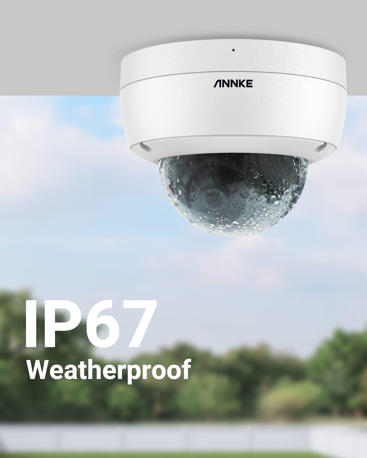 ANNKE ANNKE H800 4K Home Security System, H.265+ 12MP PoE NVR, 4pcs 8MP Dome Camera, AI Human Vehicle Detection,IP67 Waterpoof Outdoor Security Camera with Audio, Color Night Vision (3TB HDD)