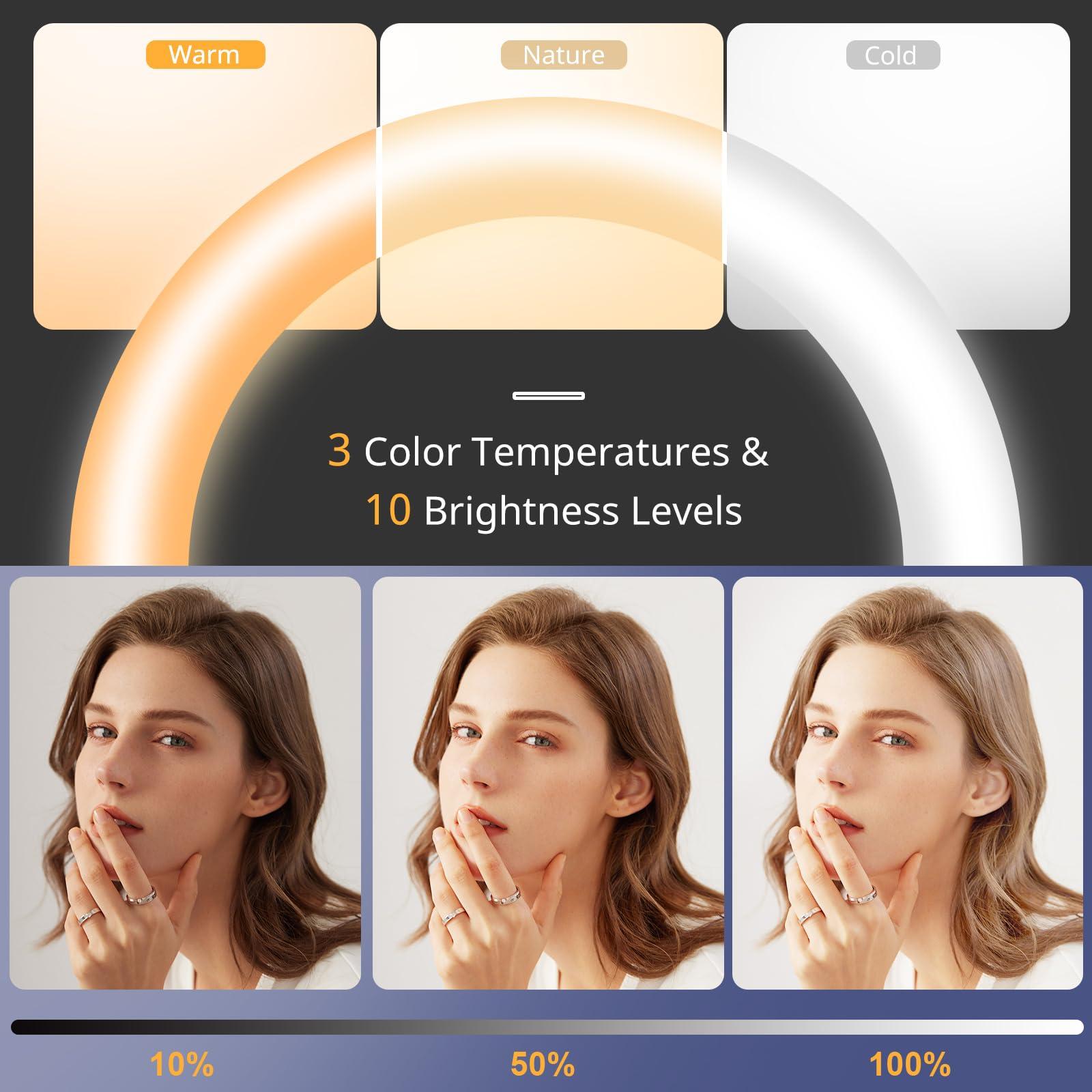 UBeesize UBeesize 12 Selfie Ring Light with 62 Extendable Tripod Stand & Remote, LED Circle Light with Phone Holder for Video Recording/Makeup/Content Creator (YouTube/TikTok/Twitch), Phone, Camera & Webcam